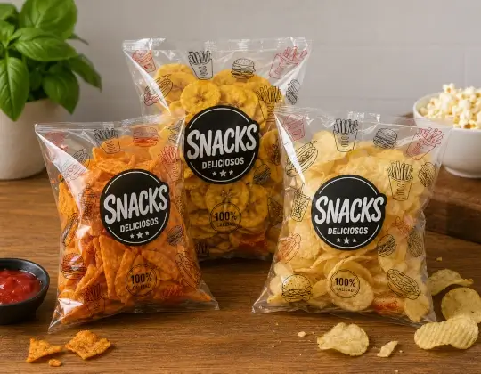 Empaques impresos y laminados para snacks