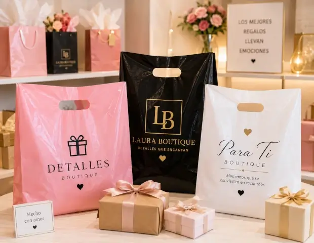Bolsas boutique personalizadas para tiendas de regalos y accesorios