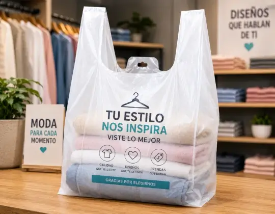 Prendas entregadas en bolsas plásticas tipo camiseta