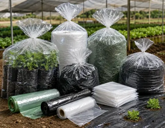 Productos agrícolas empacados en bolsas de polietileno
