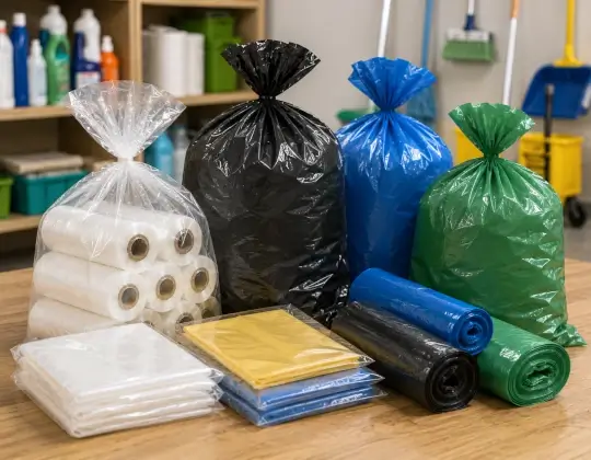 Productos de aseo empacados en bolsas de polietileno