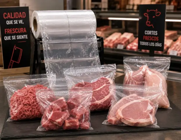 Bolsas precorte para procesos de empaque en carnicerías