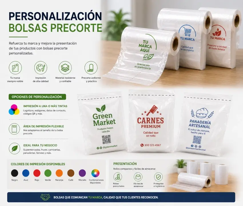 Desarrollo personalizado de rollos de bolsas precorte