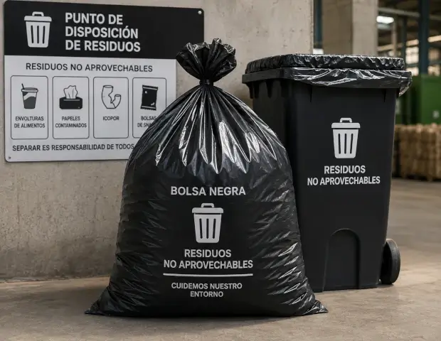 Bolsas negras para residuos no aprovechables