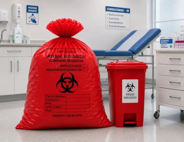 Bolsas para riesgo biológico utilizadas en clínicas e IPS