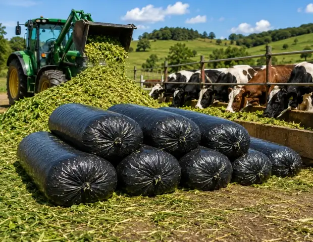 Bolsas para silo utilizadas en fincas ganaderas