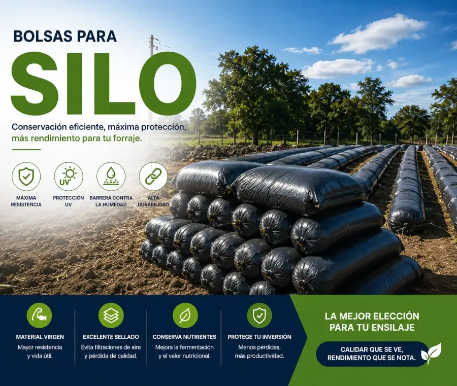 Bolsas plásticas para almacenamiento y conservación de ensilaje en fincas ganaderas