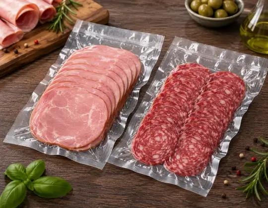 Embutidos empacados en bolsas al vacío