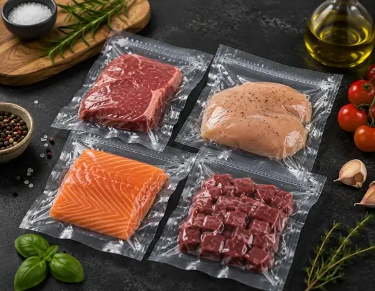Porciones individuales de alimentos empacadas al vacío