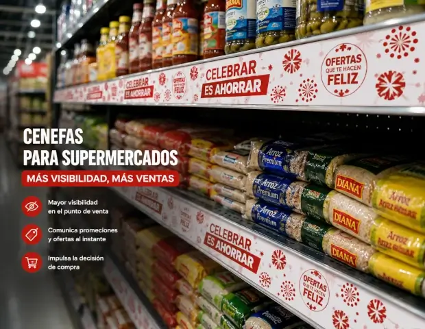 Cenefas publicitarias para supermercados