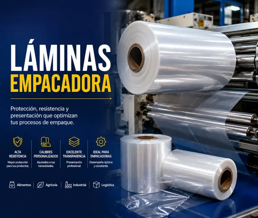 Láminas plásticas para máquinas empacadoras automáticas