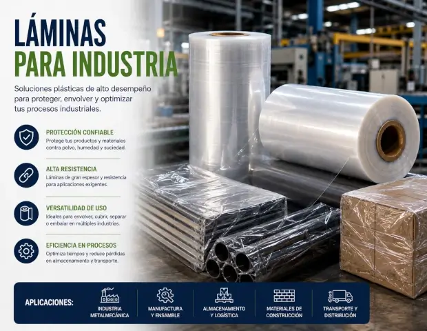 Lámina plástica alimentando una empacadora automática industrial