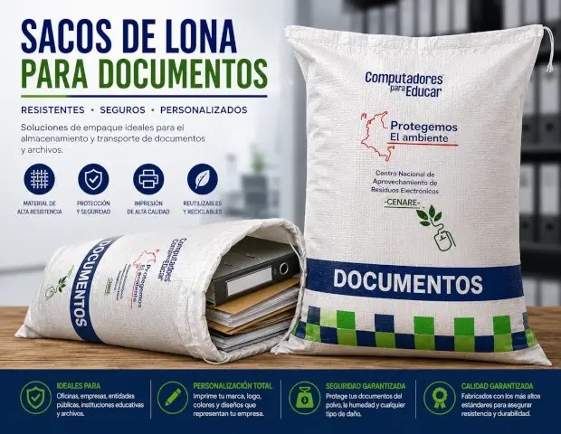 Sacos de lona para correspondencia, archivos y documentos empresariales